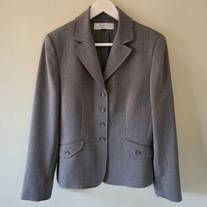 Tahari ASL 8 Normcore Neutral Office Workwear Power Dress Tailored Blazer